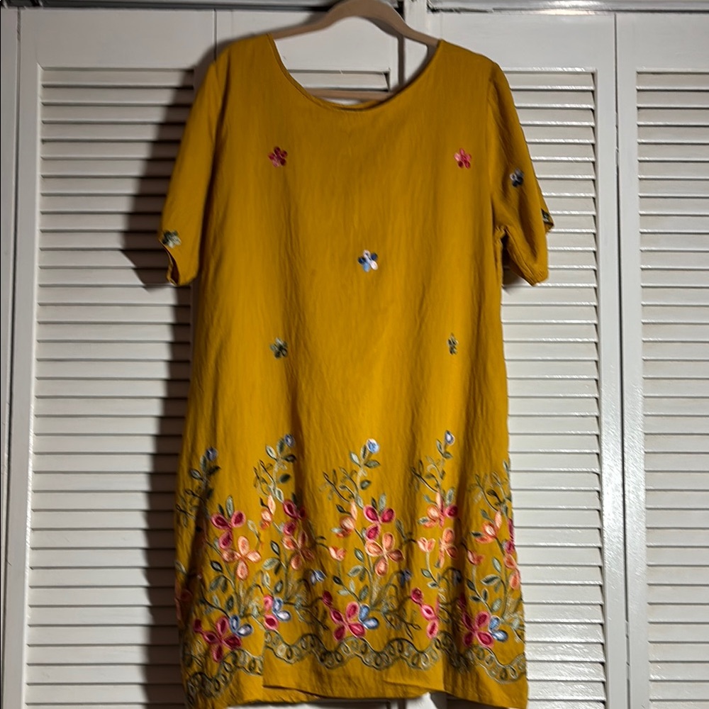 Embroidered Yellow Dress